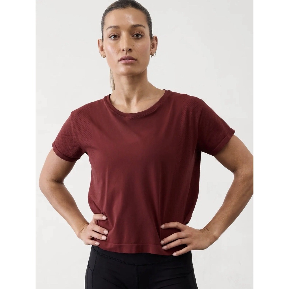 Athleta In Motion Seamless Tee Color Siren Size S